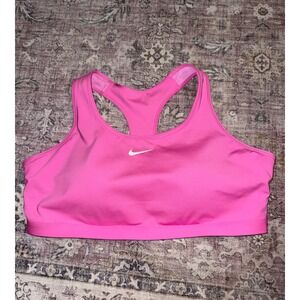 Nike Swoosh Dri-FIT Womens 3X Plus Size Sports Bra Pink Racerback DX6823-675